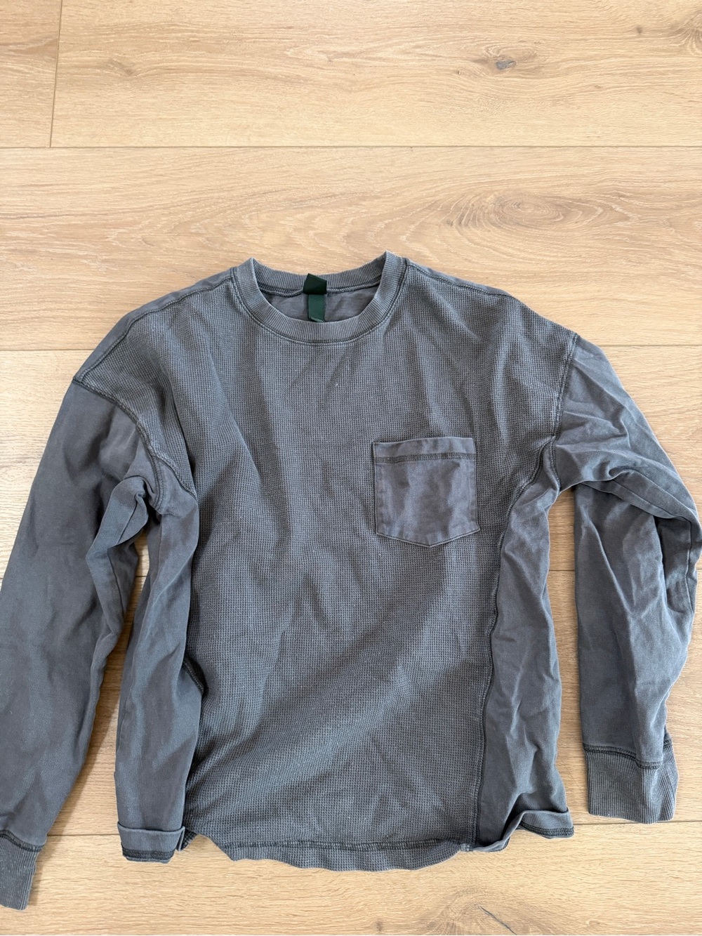 wild fable Men's Long Sleeve Pocket Thermal Tee - Charcoal Gray